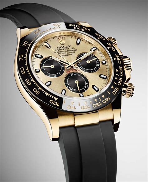 gold rolex daytona black face|Rolex Cosmograph Daytona Oyster, 40 mm, white gold.